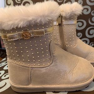 Girl’s Michael Kors Grace Tiff Faux Fur Boot Gold